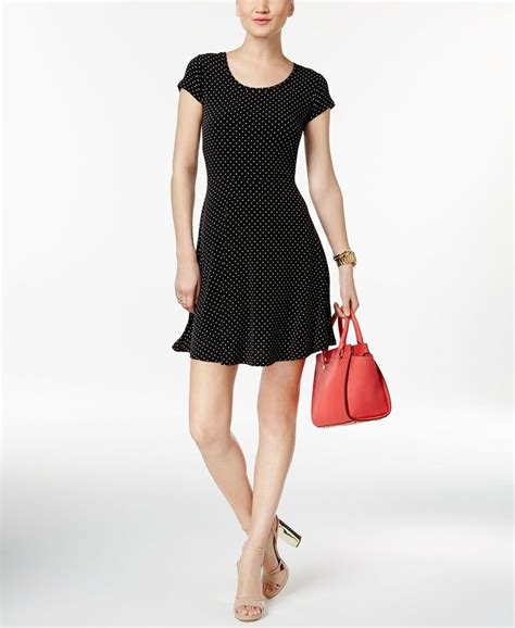 michael kors fit flare polka-dot dress|Michael Kors Fit & Flare Dresses .